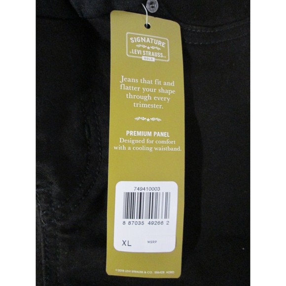 Levi's Signature Maternity Black XL Jean Panel Cotton Blend NWT B20-238 - Picture 6 of 10